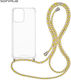 Sonique Armor Clear Silicone Case with Cord for...