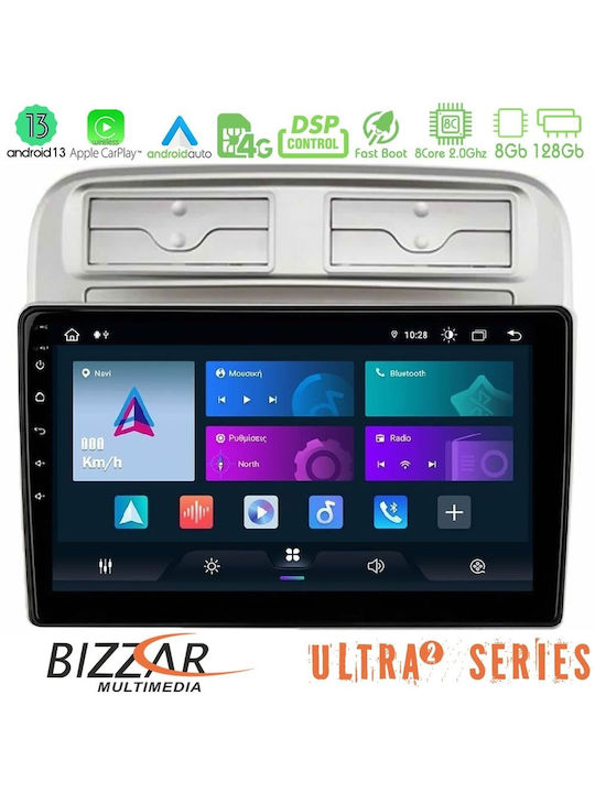Bizzar Auto-Audiosystem für Fiat Großer Punkt 2006-2011 (Bluetooth/USB/WiFi/GPS/Apple-Carplay/Android-Auto) mit Touchscreen 9"