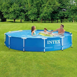 Piscină Rotundă Cu Cadru Metalic Albastră