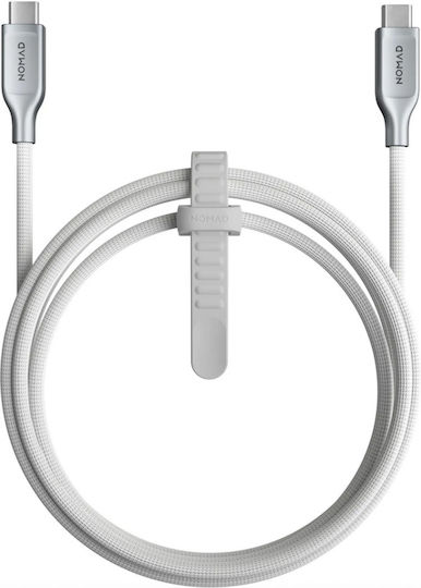 Nomad Kevlar Braided USB 2.0 USB-C Cable Male - USB-C 240W PD White 1.5m