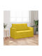 vidaXL Two-Seater Couch Bed Velvet Yellow 124x204x61 cm