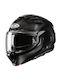 HJC F100 Carbon solid black Κράνος Μηχανής Flip-Up ECE 22.06 1600gr με Pinlock και Sunvisor