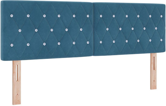 vidaXL Stoff-Kopfstütze für Betten Dunkelblau 140x88cm