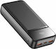 Swissten POWER LINE II Power Bank 20000mAh 22.5W με 2 Θύρες USB-A και Θύρα USB-C Μαύρο