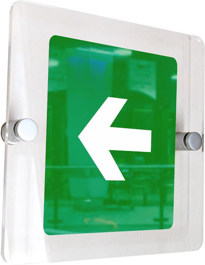 Sign 15x15cm ''Direction Left'' Green-White Thickness 5mm Acrylic Plexiglass 694366