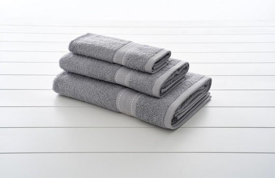 Vesta Home Bath Towel Set 3 pcs Zeta 1 Gray Weight 480gsm
