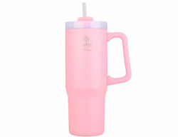 Estia Straw Tumbler XL Save the Aegean 900ml Blossom Rose