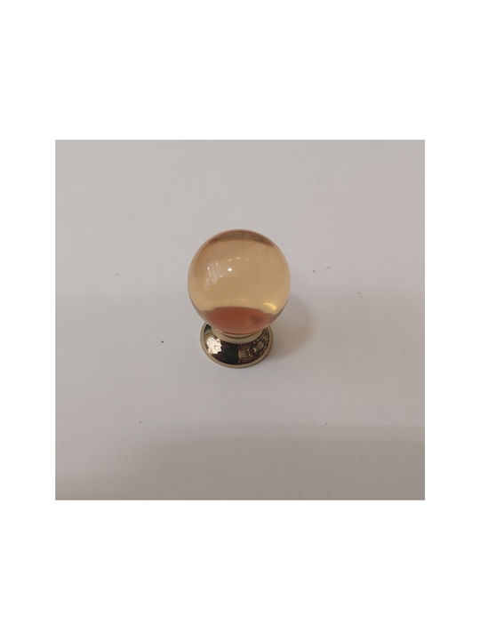 Knopf Möbelgriff aus Glas Honey Glossy - Gold Ø25mm 019583 1Stück