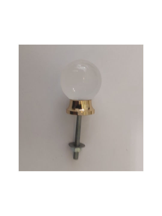 Knopf Möbelgriff aus Glas Ice-Gold Transparent Ø25mm 019581 1Stück
