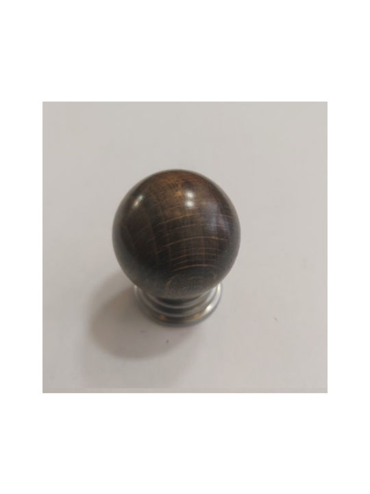 Knopf Möbelgriff aus Hölzernes Nickel Matte 019606 1Stück