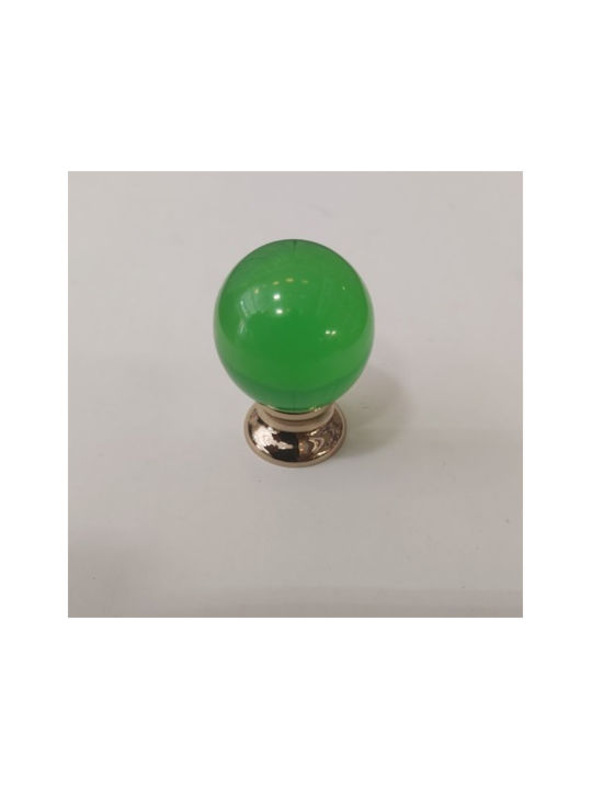 Knob Furniture made of Glass Glossy Green - Gold 019587 1pcs
