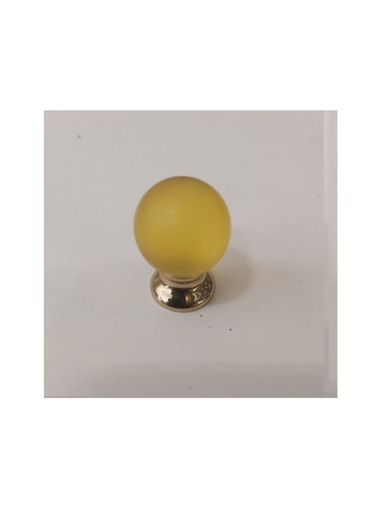 Knopf Möbelgriff aus Glas Matte Yellow - Gold Ø25mm 019600 1Stück