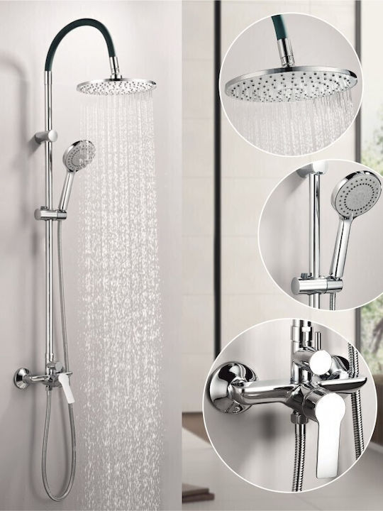 Inter Ceramic Duschsäule ohne Armatur Silber