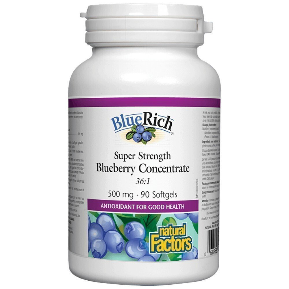 Natural Factors Bluerich 500mg Συμπλήρωμα για το Άγχος 60 μαλακές κάψουλες
