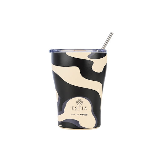Estia Coffee Mug Save The Aegean Ανακυκλώσιμο Ποτήρι Θερμός Ανοξείδωτο BPA Free 350ml Bold Drift με Καλαμάκι