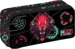 Must Team Lion Pencil Case Cylinder Black