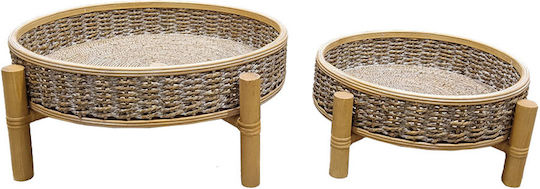 InTheBox Wooden Decorative Tray Round 51x51x19cm 2 Pieces