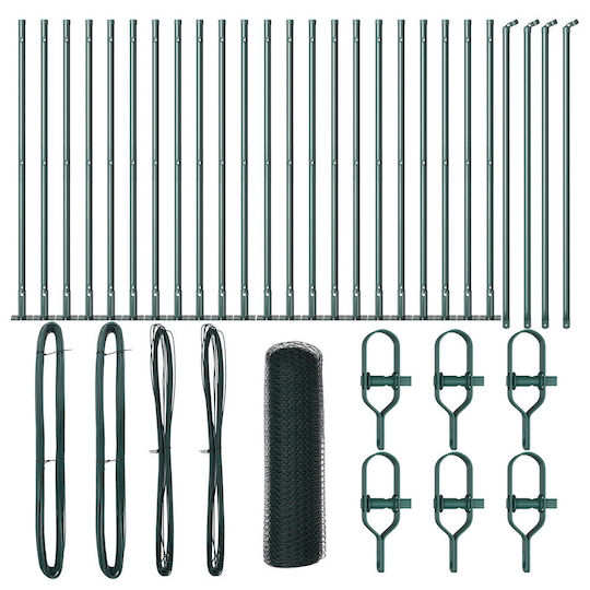 vidaXL Garden Fencing Material 13pcs Green