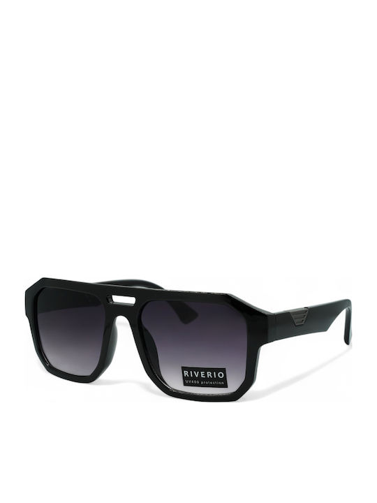 Riverio Unisex Γυαλιά Ηλίου με Μαύρο Κοκκάλινο Σκελετό και Μαύρο Ντεγκραντέ Φακό RV52531