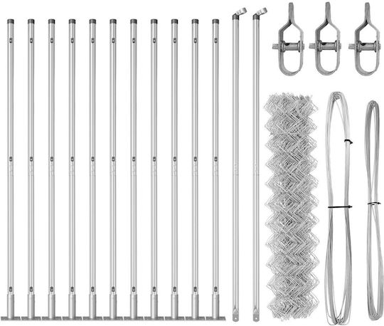 vidaXL Sârmă Ghimpată Galvanizată Module Gri 0.8x25m