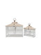 InTheBox Tabletop Wooden Lanterns Set White 62x22x59cm 2pcs