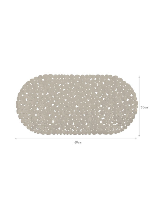 Galifas Rutschfest Badematte Oval GPS-585743-2 Beige 69x35cm