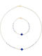 Margaritari Set with Necklace & Bracelet from Gold 14K with Pearls