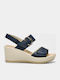 Anatomic Women's Leather Ankle Strap Platforms Blue