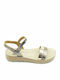 Sandale Casual Damă Din Piele Flatforme Aur