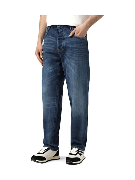 Armani Exchange Ανδρικό Παντελόνι Τζιν Ελαστικό Loose Fit Tapered Μπλε