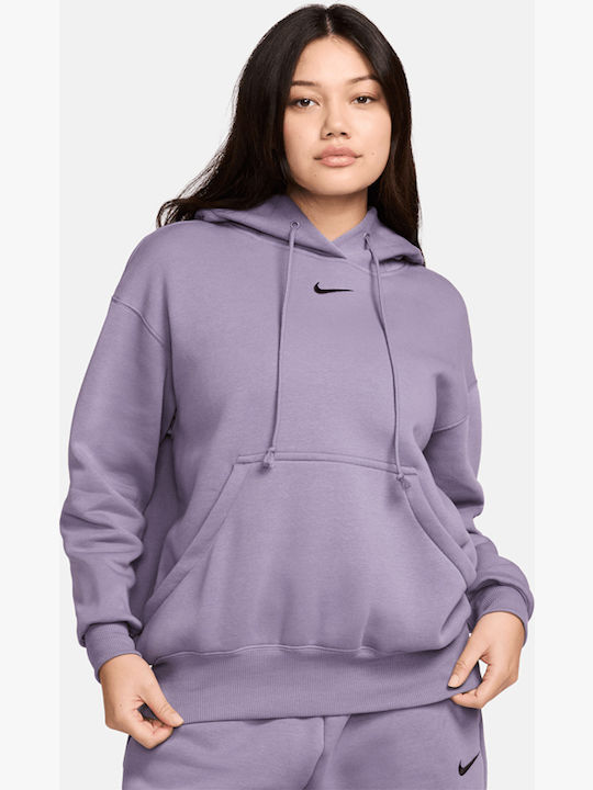 Nike Γυναικείο Φούτερ με Κουκούλα Μωβ
