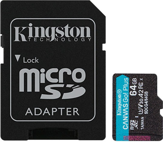 Kingston Canvas Go Plus microSDXC 64GB Clasa 10 cu adaptor