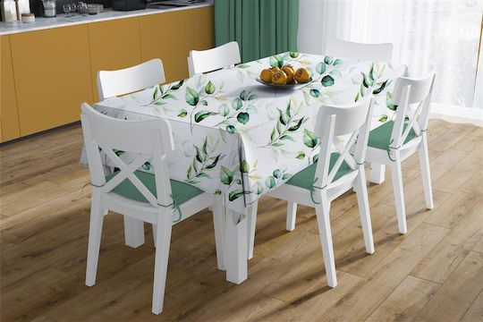 Dimcol Τραπεζομάντηλο Αλέκιαστο Σετ 2τμχ 462 White-green 140x140εκ.