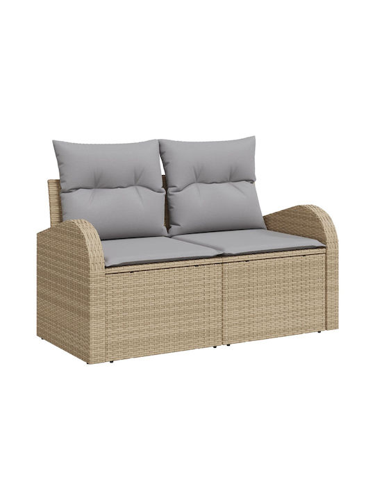 Zweisitziges Sofa Außenbereich Rattan mit Kisse...