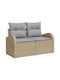 Zweisitziges Sofa Außenbereich Rattan mit Kissen 55x55x37cm