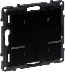 Legrand Seano Wall Switch Quadruplicate Black