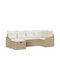 Corner Sofa Outdoor Rattan with Pillows 55x62x69cm