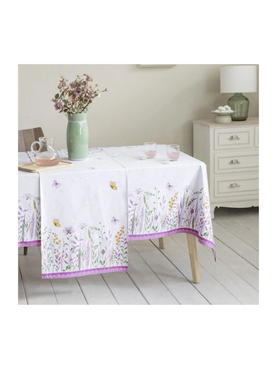 Nima Τραπεζομάντηλο Βαμβακερό Spring Dream Λιλά 150x150εκ.