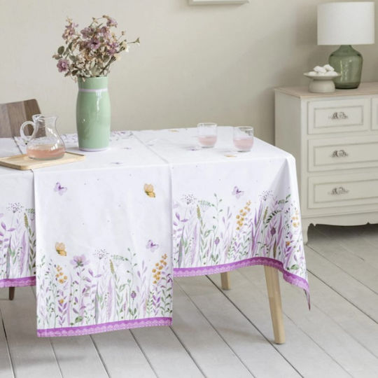 Nima Tablecloth Cotton Spring Dream Lila 150x150cm