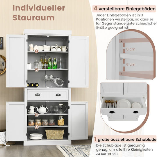 Bodenstehender Schrank Weiß 76x40x183cm
