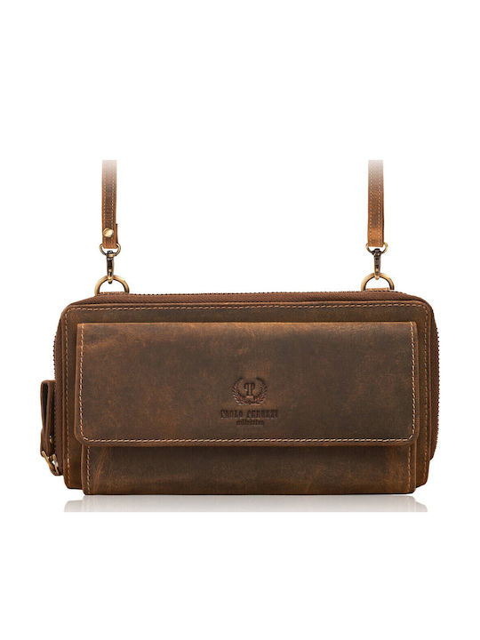 Large Leather Women's Wallet Classic Brown