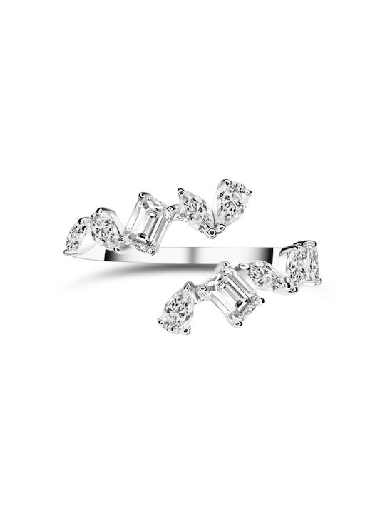 Chrilia Ring with Diamond made of White gold 18K
