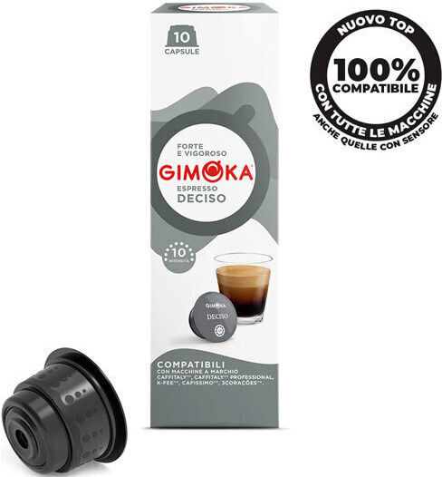 Gimoka Капсули Еспресо Deciso Съвместими с машина Кафиталии 10капси