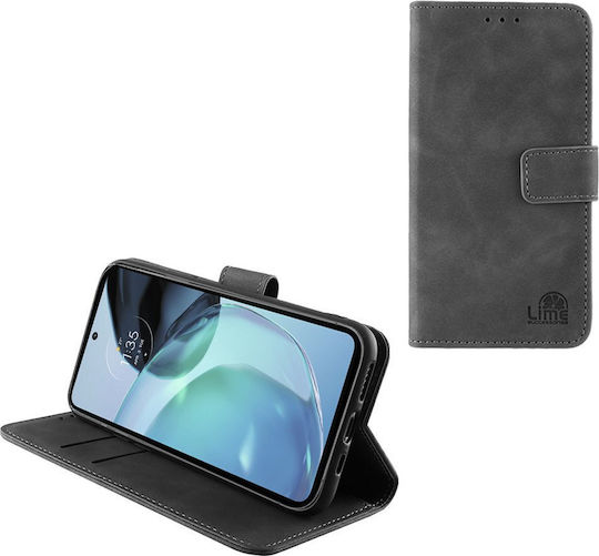 Lime Book Δερματίνης / Σιλικόνης Γκρι (Moto G72)