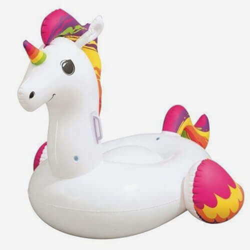 TnS Unicorn Inflatable Ride On for Sea Flamingo White 150x117cm