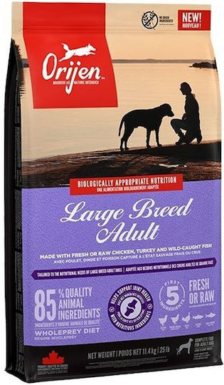 Orijen Large Breed Adult 11.4кг Суха Храна без Зърнени храни за Възрастни Кучета от Големи Породи с Пилешко
