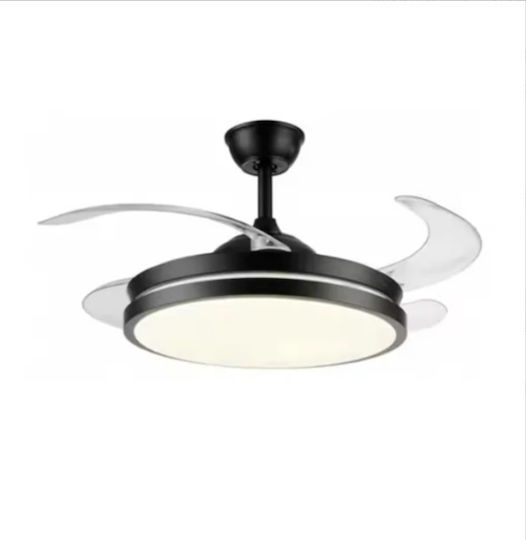 Rixme Ceiling Fan with Light and Remote Control Black