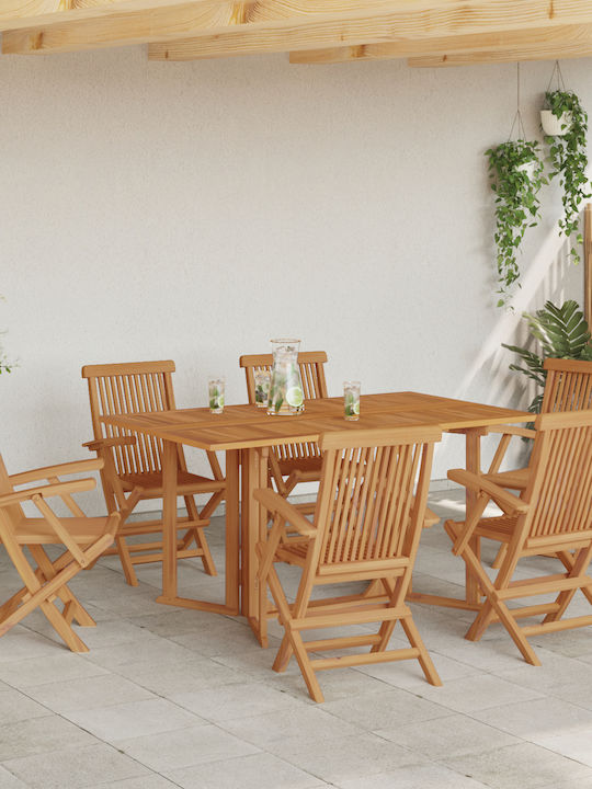 Set Sala De Mese Pentru Exterior 7 Piese Maro