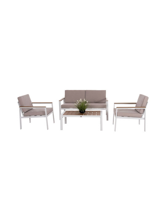 Garten- und Outdoor-Möbelsets Safin 4 Stück Wei...