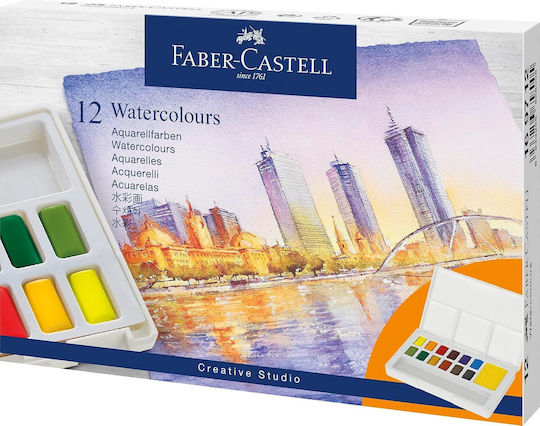 Faber-Castell Σετ Νερομπογιές Πολύχρωμες 12τμχ